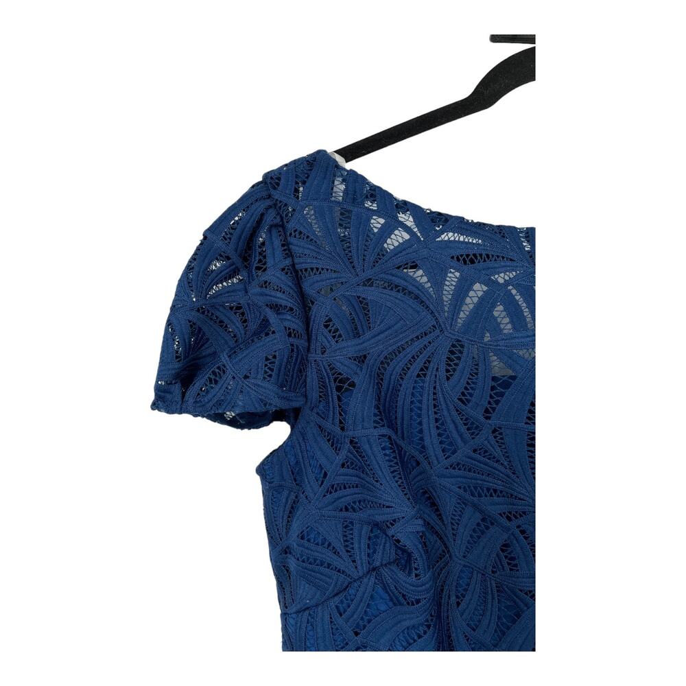 Kay Unger Dress  Zelda Lace mini blue size 10 - Picture 3 of 9